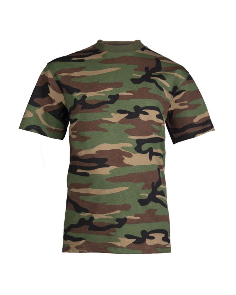 Camiseta infantil camuflaje Woodland – Ropa táctica para niños