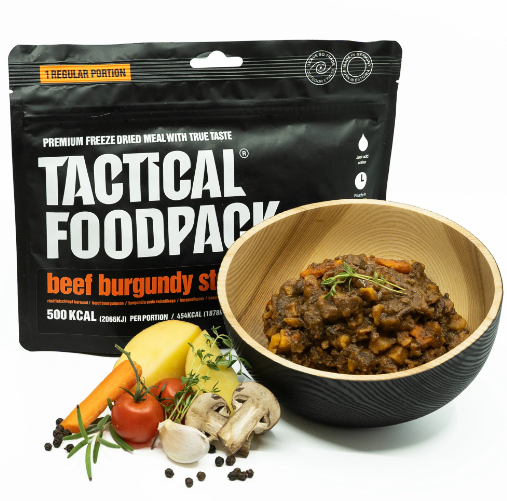 Estofado de Res a la Borgoña Liofilizado – Comida Gourmet para Aventuras al Aire Libre