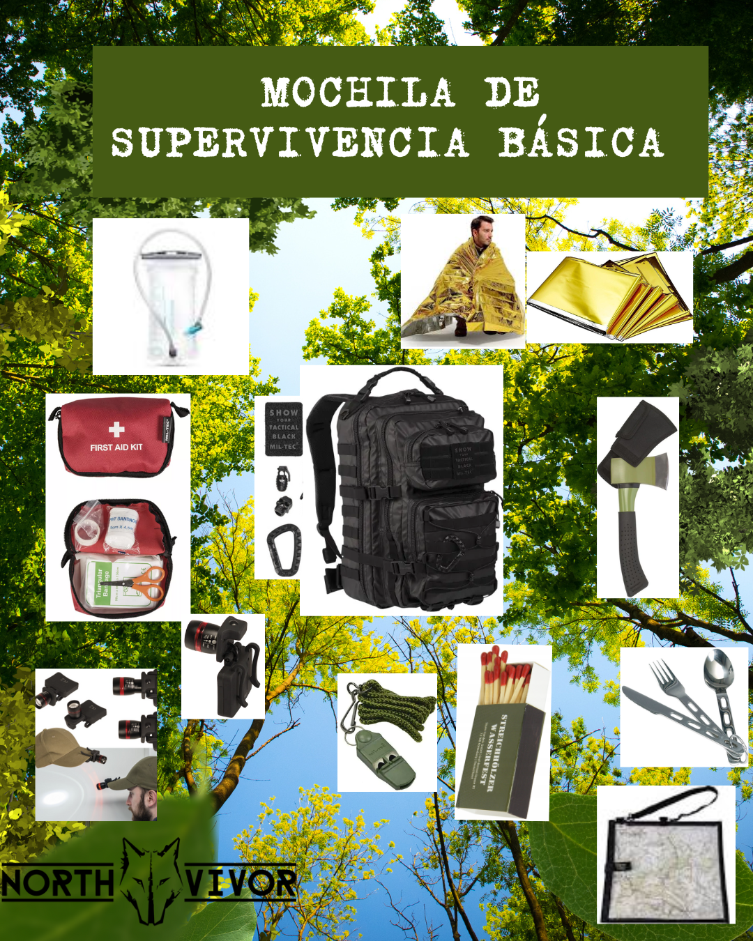Mochila de Supervivencia Básica Northvivor