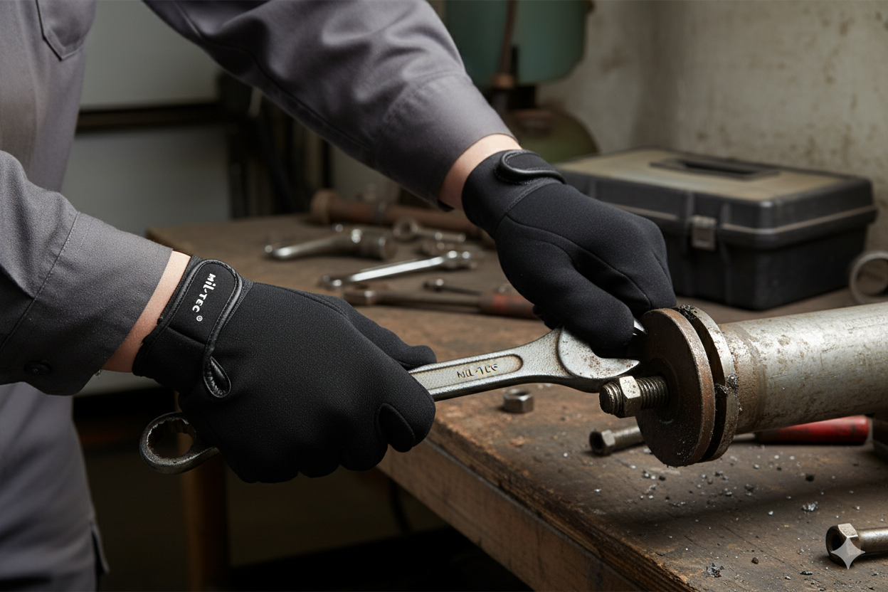 Mil-Tec Neoprene Gloves Black Size M – 3.5mm Neoprene Tactical Gloves