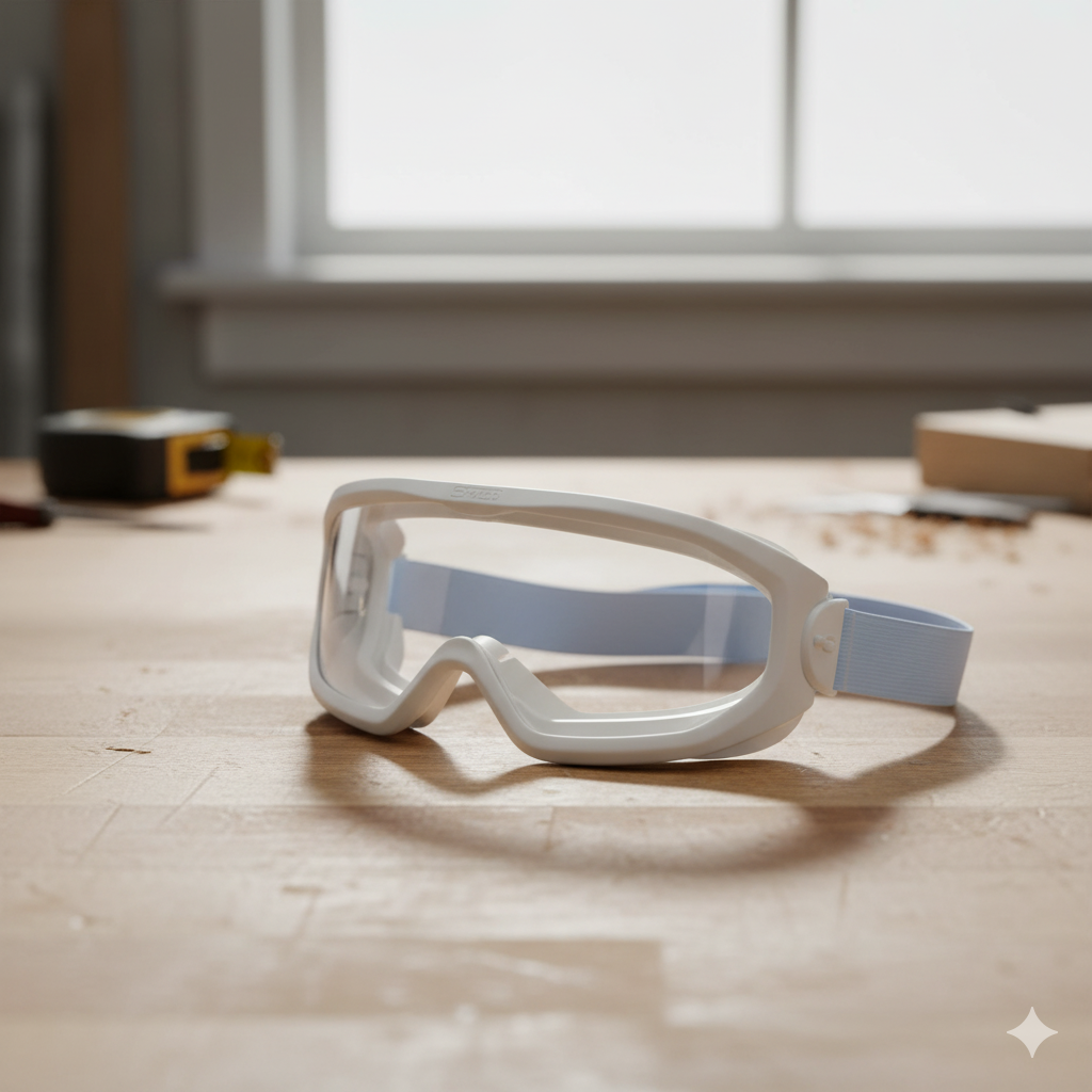 Óculos de segurança em PVC à prova de água com lentes transparentes anti-embaciamento | Armação de segurança selada e transparente
