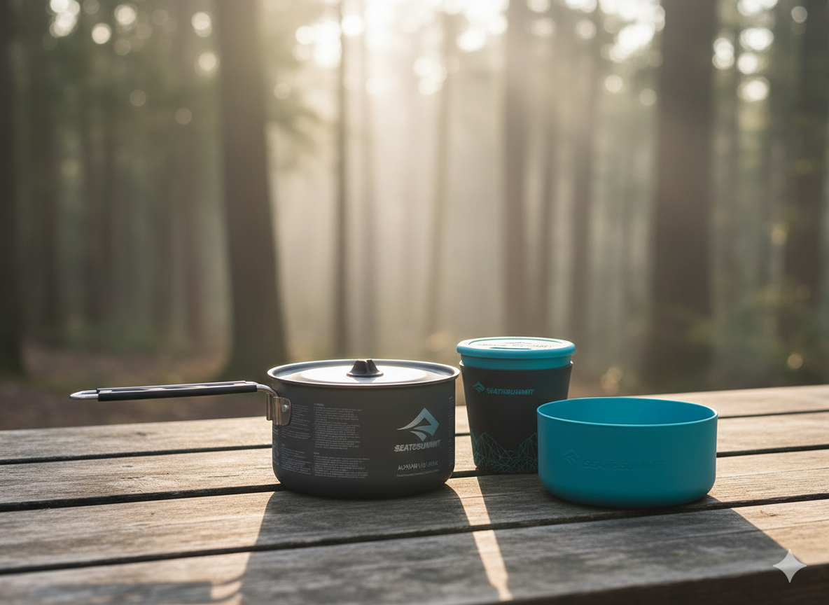 Trem de cozinha Sea to Summit Alpha 1.1 – Leve e compacto para campismo