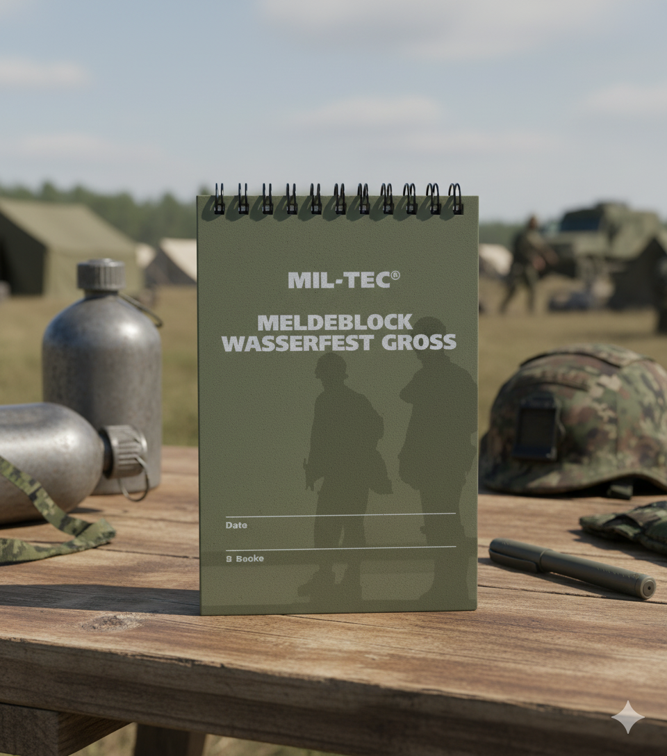 Bloc de Notas Impermeable Pequeño Mil-Tec – Meldeblock Wasserfest