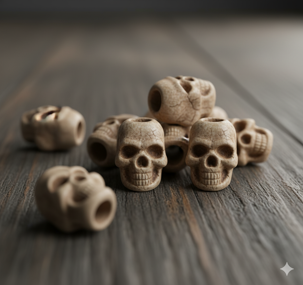 Cordel Stopper Skull Coyote | Topes de Cordón Tácticos con Calavera | Kordelstopper Mil-Tec