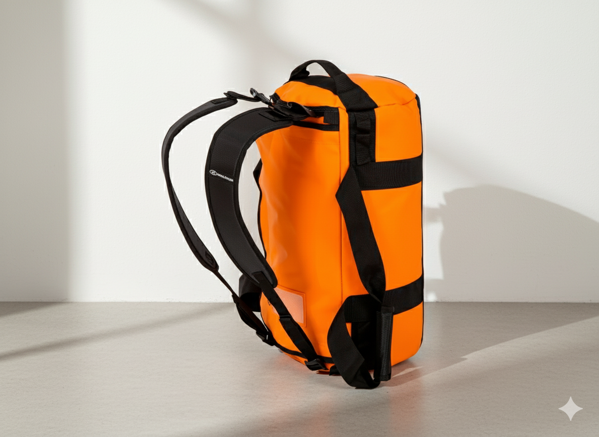 Bolsa Highlander Storm Kitbag 65L Naranja – Duffle Impermeable y Resistente para Viajes, Deporte y Outdoor