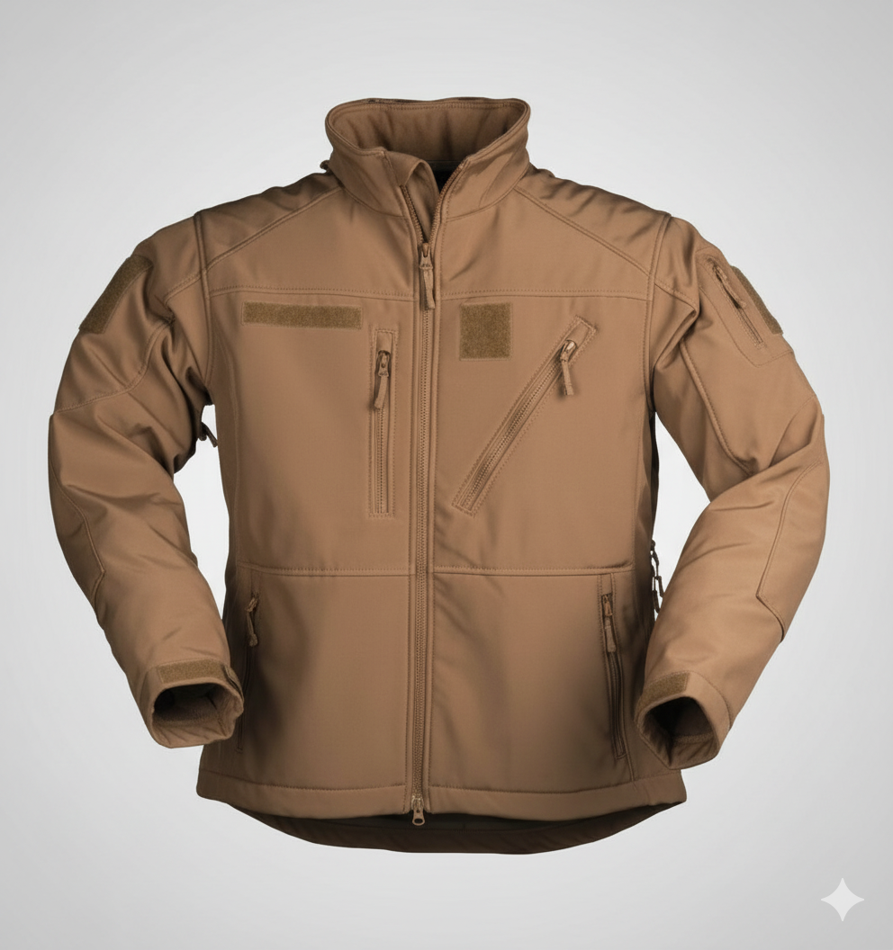 Chaqueta táctica softshell Mil-Tec SCU 14 color Coyote Dark – Impermeable, cortaviento y transpirable de triple capa