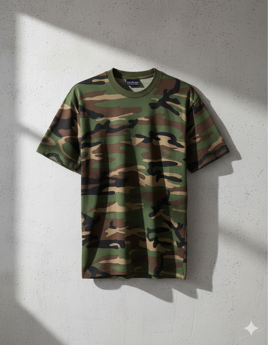 Camiseta infantil camuflaje Woodland – Ropa táctica para niños
