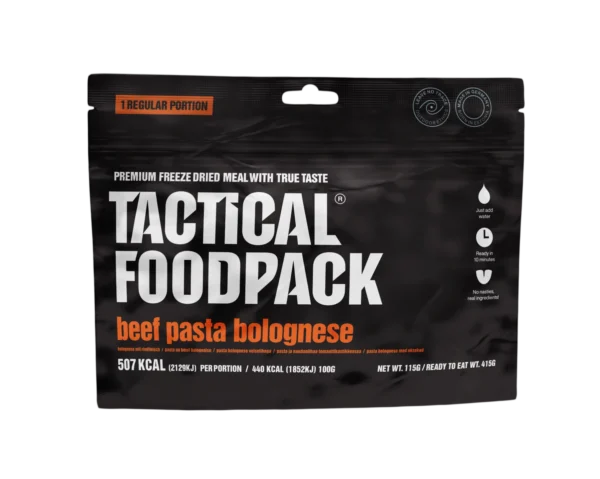 Pasta con Carne a la Boloñesa Liofilizada – Comida Abundante para Aventuras al Aire Libre