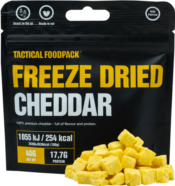 Freeze-Dried Cheddar Cheese — Sabor auténtico y crujiente estés donde estés
