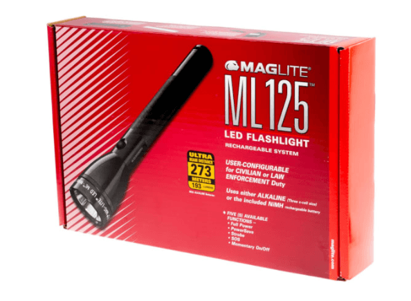 Linterna MAGLITE LED ML12 color Negro Recargable 258 m de alcance