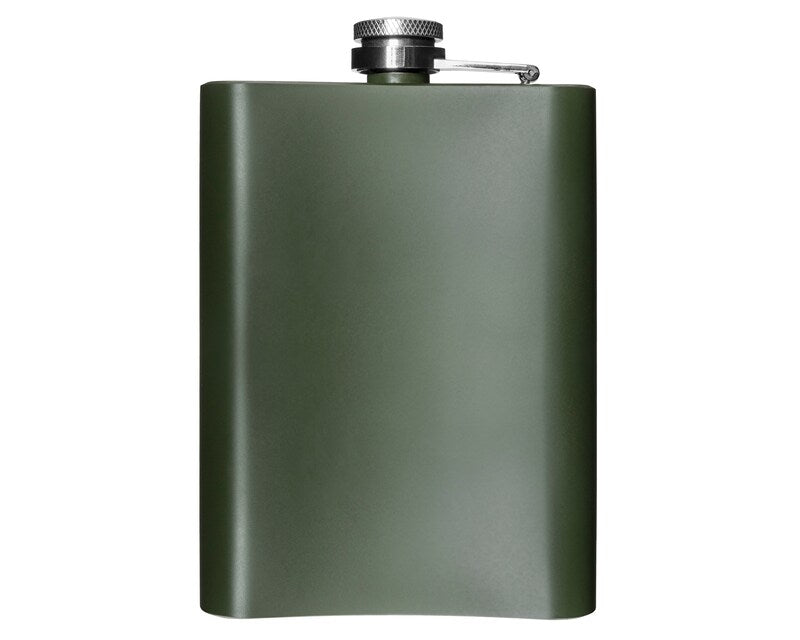 Mil-Tec Flask 220 ml Olive – Petaca de Acero Inoxidable Militar, Antideslizante y Compacta para Outdoor y Supervivencia