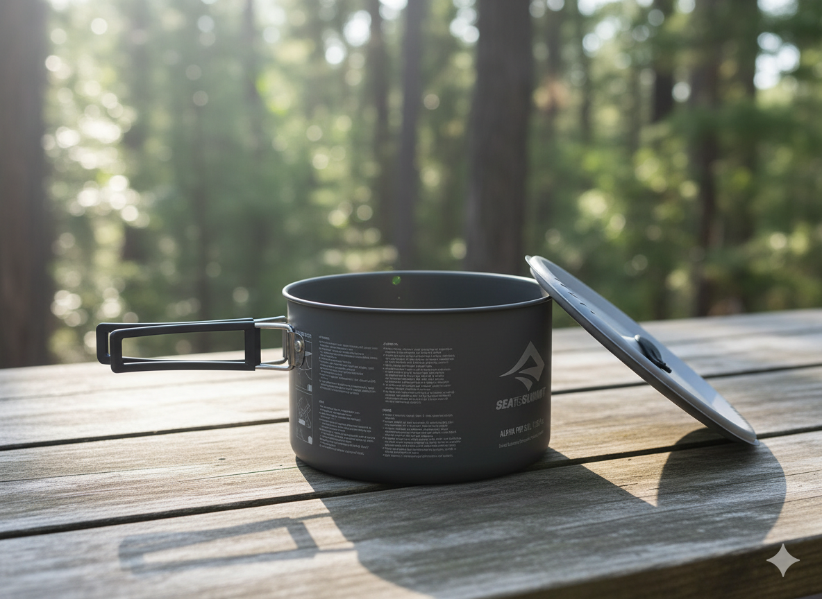 Conjunto de panelas Sea to Summit Alpha Pot Cookset 4.2 – Conjunto completo de utensílios de cozinha para campismo (4 pessoas)