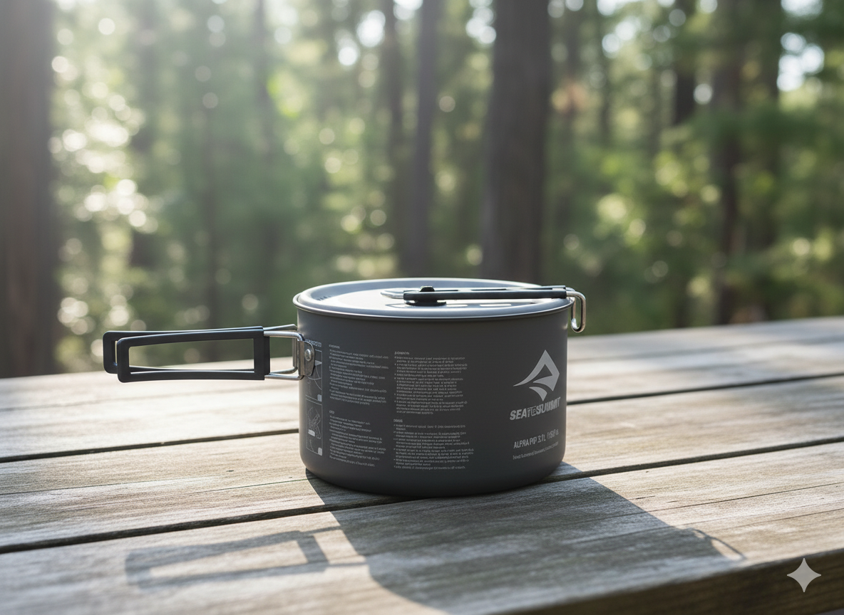 Conjunto de panelas Sea to Summit Alpha Pot Cookset 4.2 – Conjunto completo de utensílios de cozinha para campismo (4 pessoas)