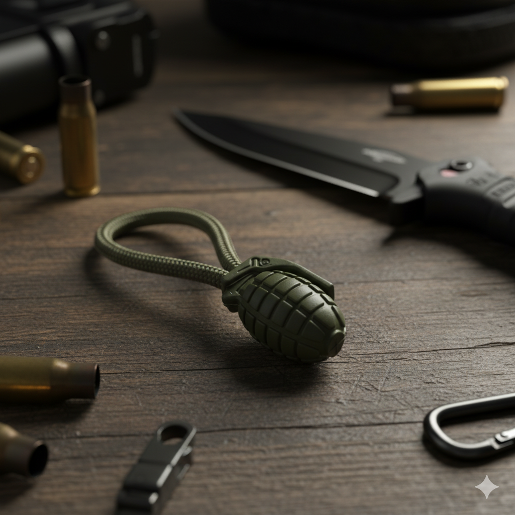 Llavero Táctico Ring Puller Pineapple Olive – Granada Decorativa Mil-Tec