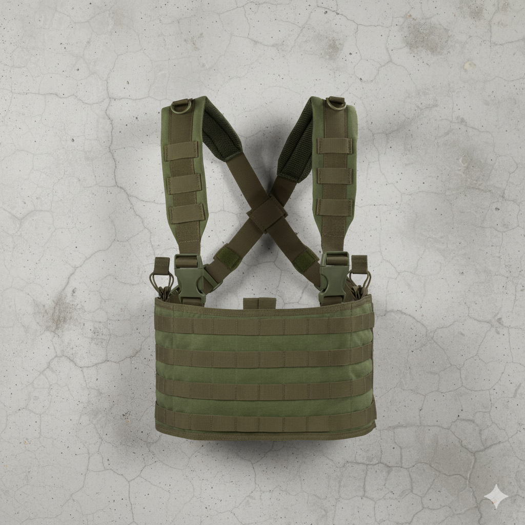 Chaleco Táctico Chest Rig OPS MOLLE – Condor Outdoor Verde Oliva | Arnés Modular Ligero y Ajustable