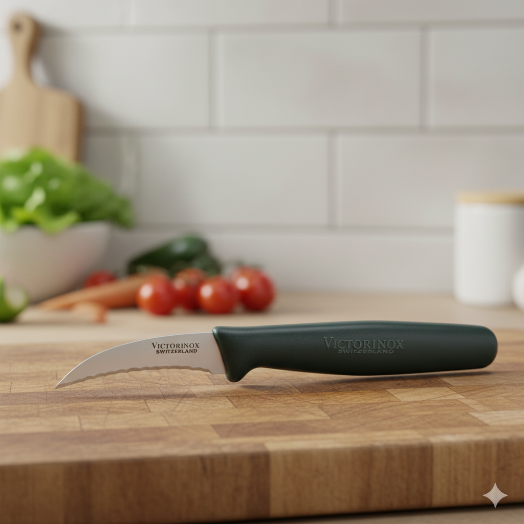 Faca de legumes curva Forschner 40606 – Lâmina curva de 2¼" em aço inoxidável profissional com pega antiderrapante em Fibrox