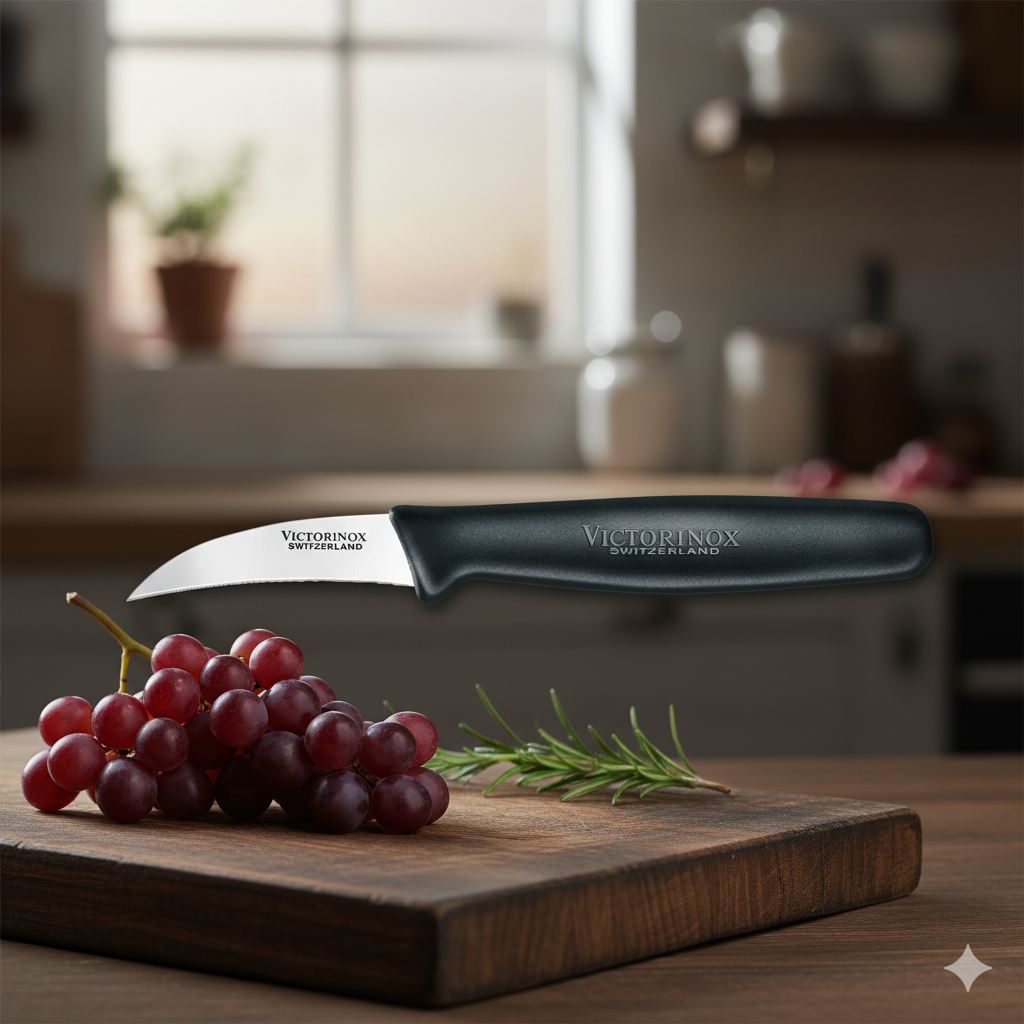 Faca de legumes curva Forschner 40606 – Lâmina curva de 2¼" em aço inoxidável profissional com pega antiderrapante em Fibrox