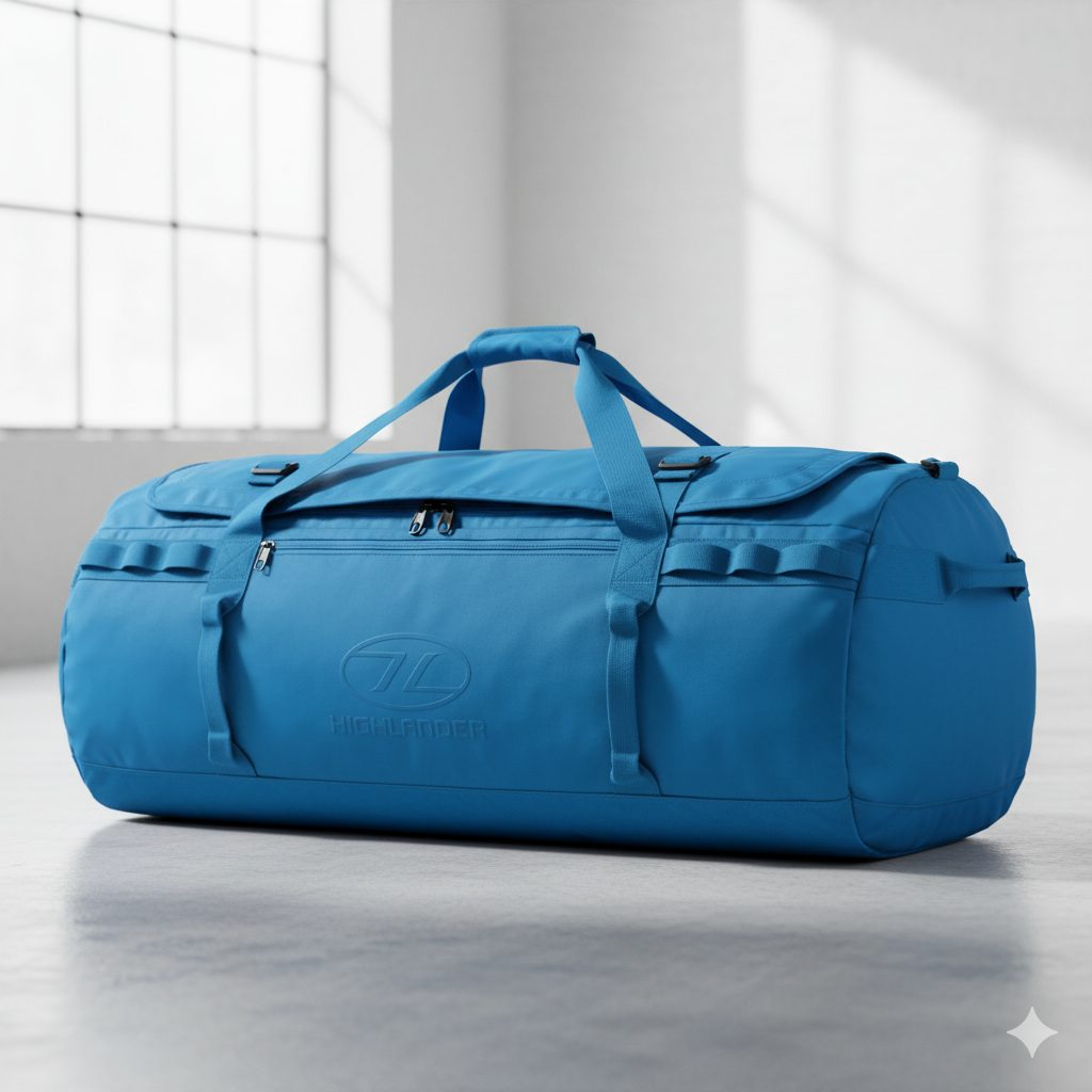 Bolsa Highlander Storm Kitbag 120L Azul – Mochila Duffle Impermeable para Gimnasio, Viajes y Outdoor