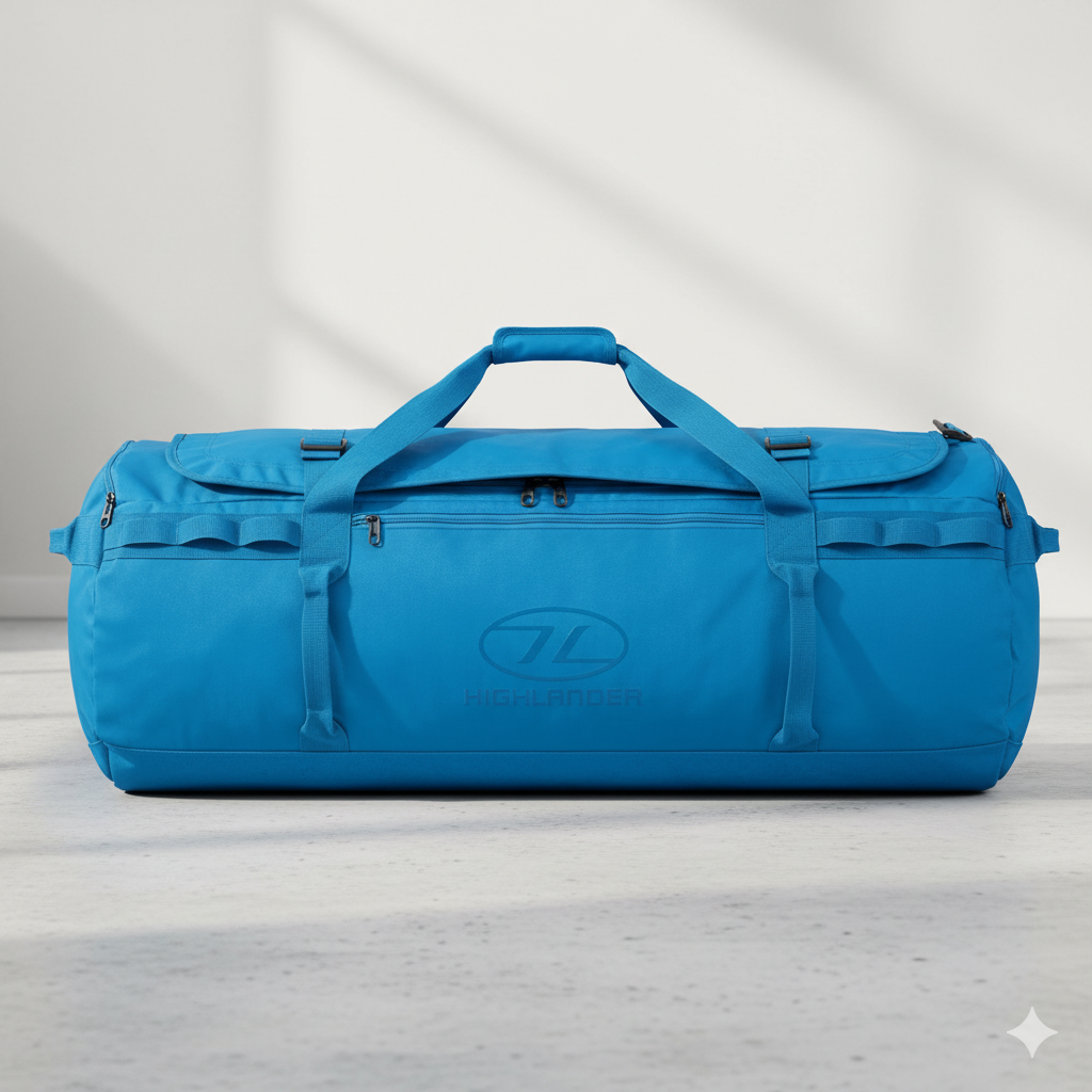 Bolsa Highlander Storm Kitbag 120L Azul – Mochila Duffle Impermeable para Gimnasio, Viajes y Outdoor