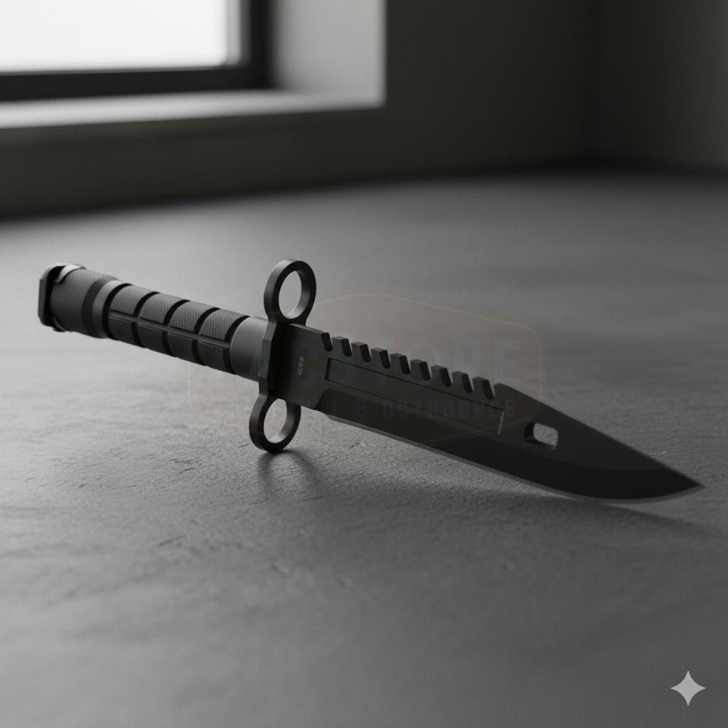 Faca Special Ops M-9 de 8" com lâmina fixa preta – 20,3 cm, design tático e de sobrevivência.