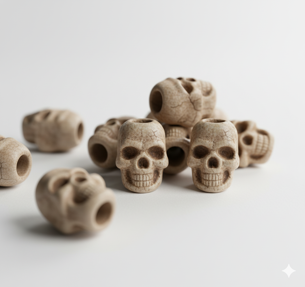 Cordel Stopper Skull Coyote | Topes de Cordón Tácticos con Calavera | Kordelstopper Mil-Tec