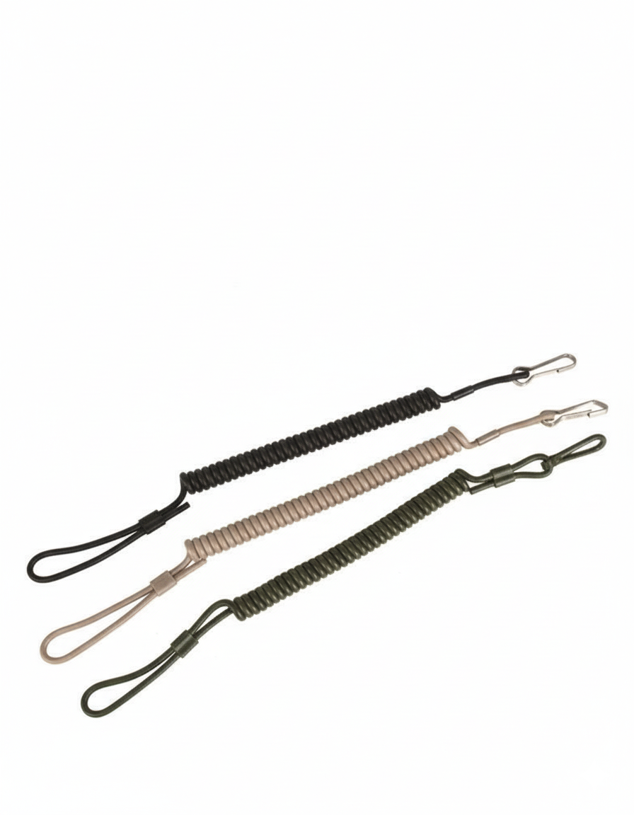 Spiral Cable with Retention Strap – Olive Green