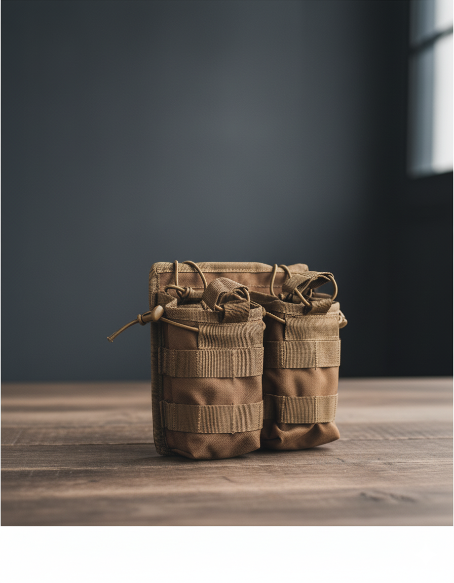 Portacargador Doble Abierto MOLLE – Color Dark Coyote | Mag Pouch Táctico de Acceso Rápido