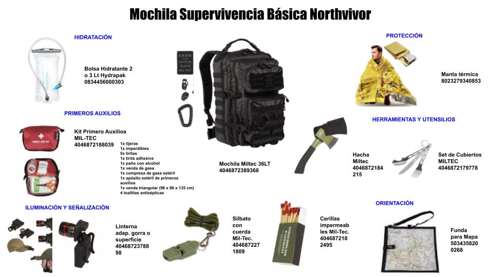 Mochila de Supervivencia Básica Northvivor