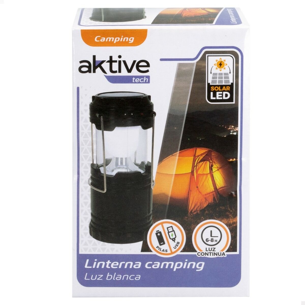 Lámpara de Camping Aktive Negro (6 Unidades)