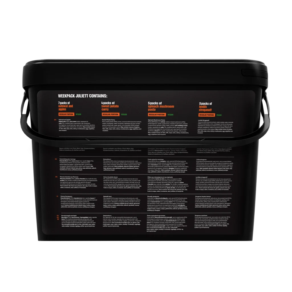 Weekpack Juliett Tactical Foodpack | 21 Comidas Veganas Liofilizadas para 7 Días Outdoor