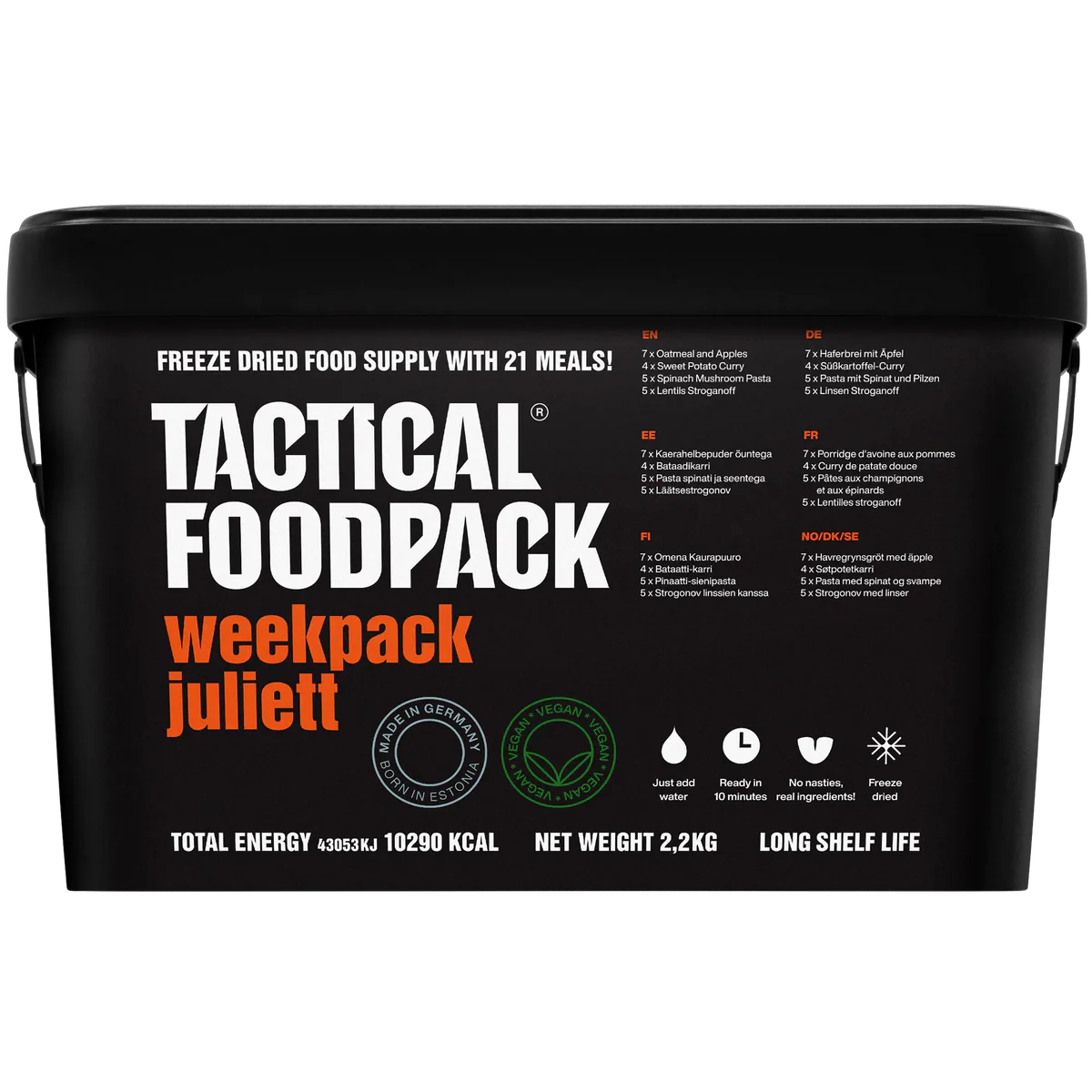 CAJA VEGANA – Green Survival | Box Regalo 100% Vegetal Tactical Foodpack
