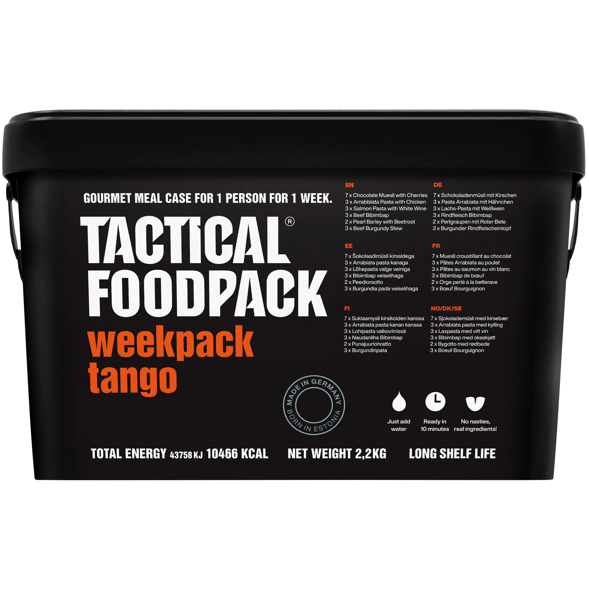 Weekpack Tango Tactical Foodpack | 21 Comidas Gourmet Liofilizadas para 7 Días Outdoor