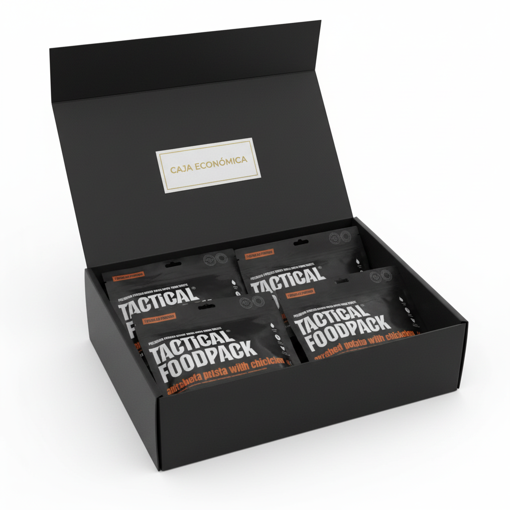 CAJA ECONÓMICA – Supervivencia Básica | Box Regalo Tactical Foodpack