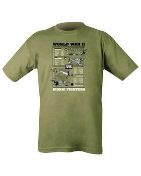 WWII Iconic Fighters T-shirt - Olive Green XXL NORTHVIVOR